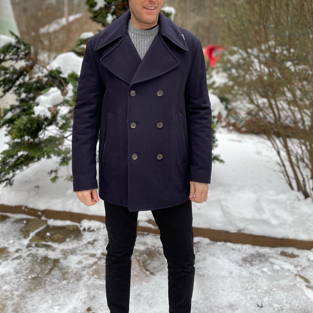 Michael Kors Mens Oversized Collar Pea Coat